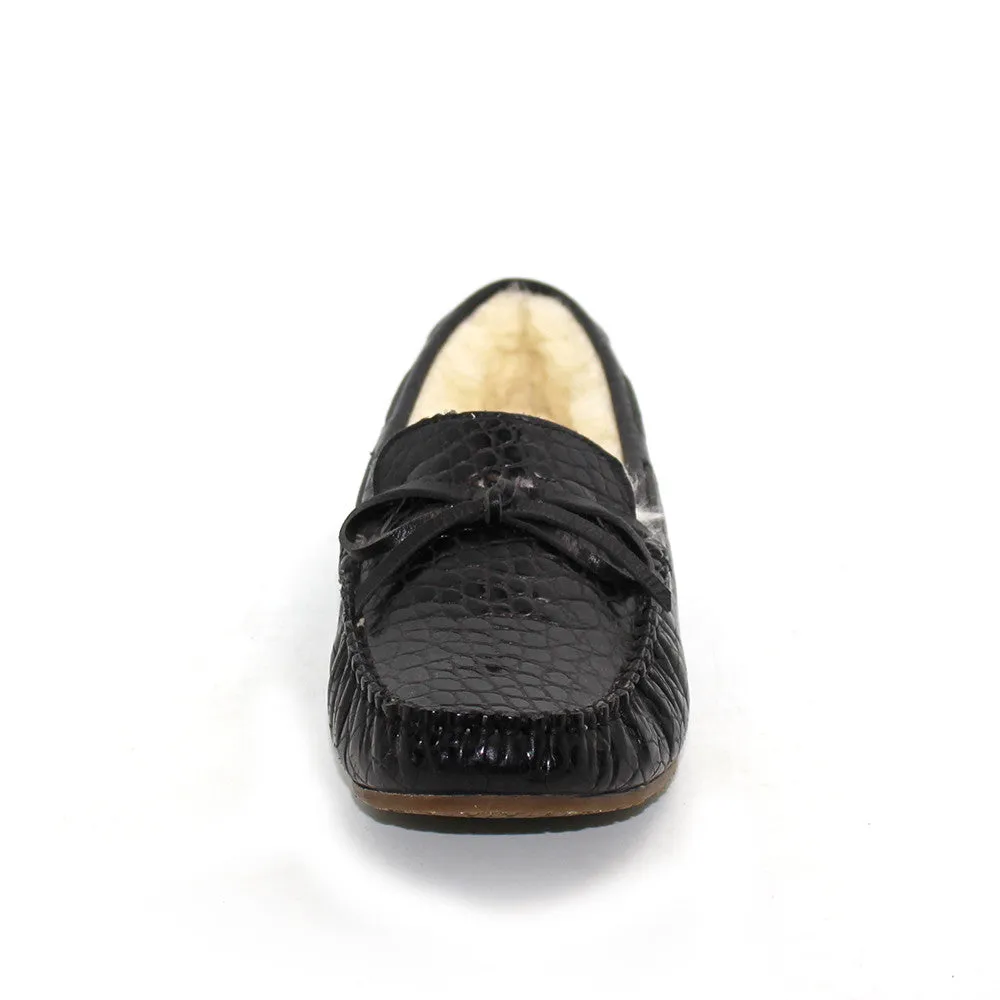 Lori Leather Moccasin - Black