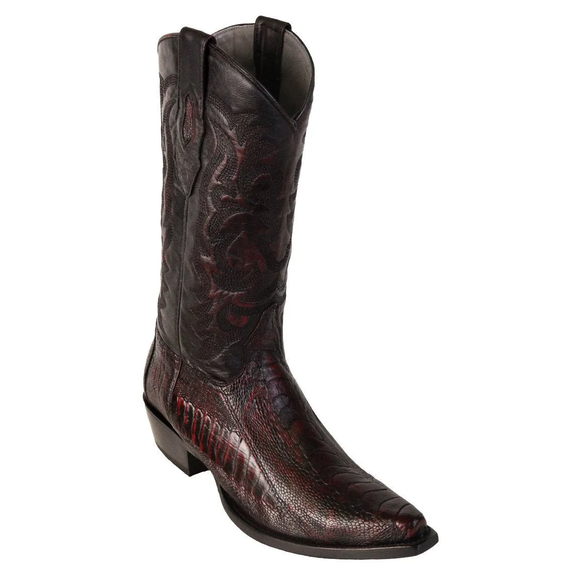 Los Altos Men's Ostrich Leg Cowboy Boots - Snip Toe