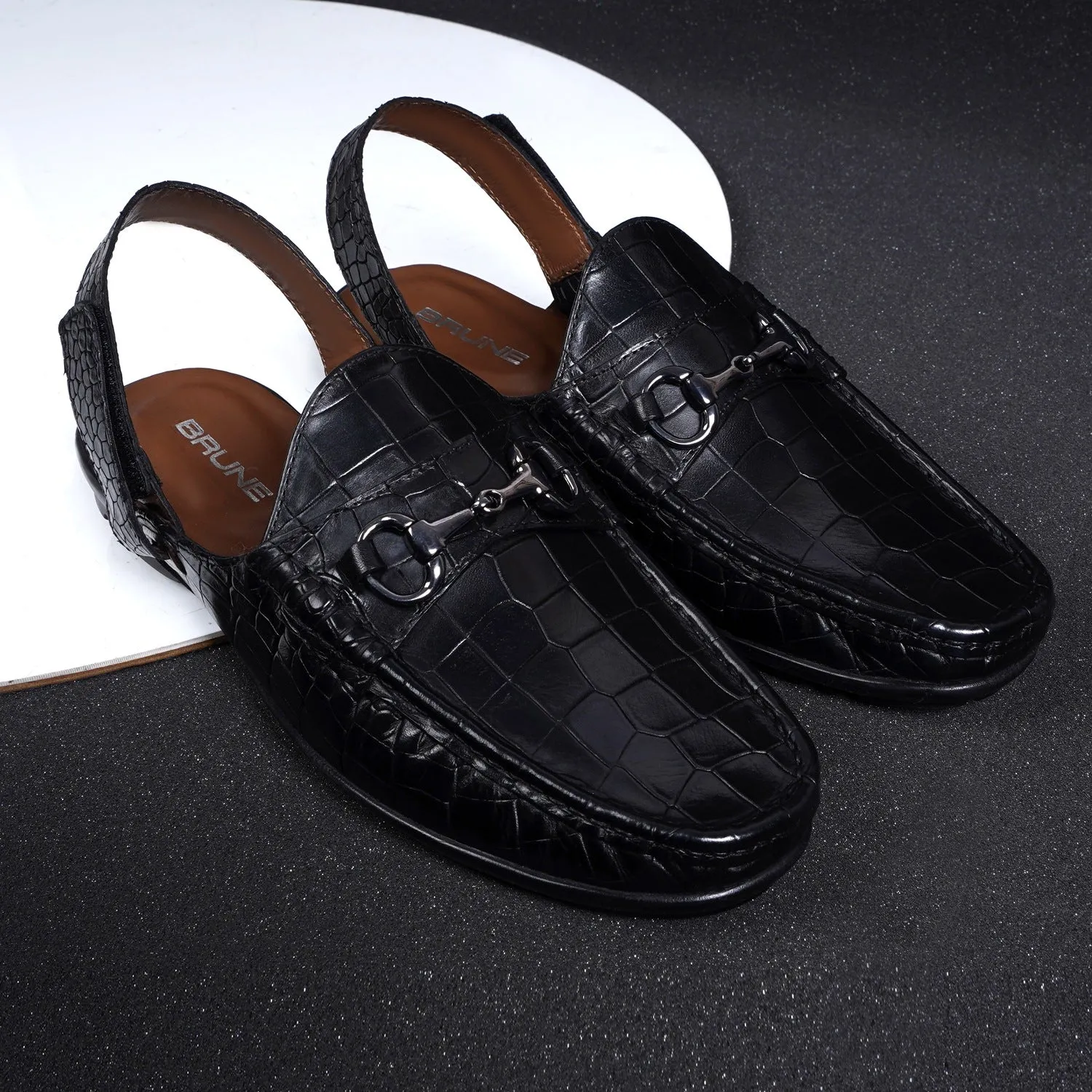 Luxurious Black Moccasins Sandals