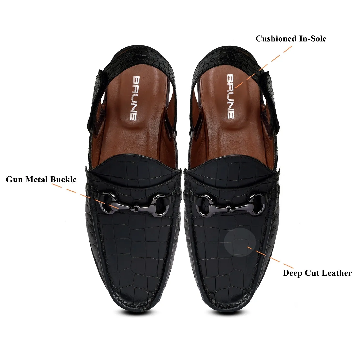 Luxurious Black Moccasins Sandals