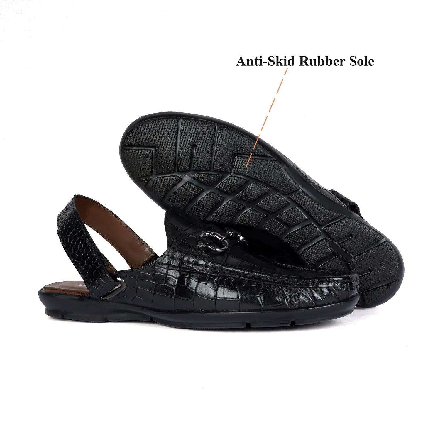 Luxurious Black Moccasins Sandals