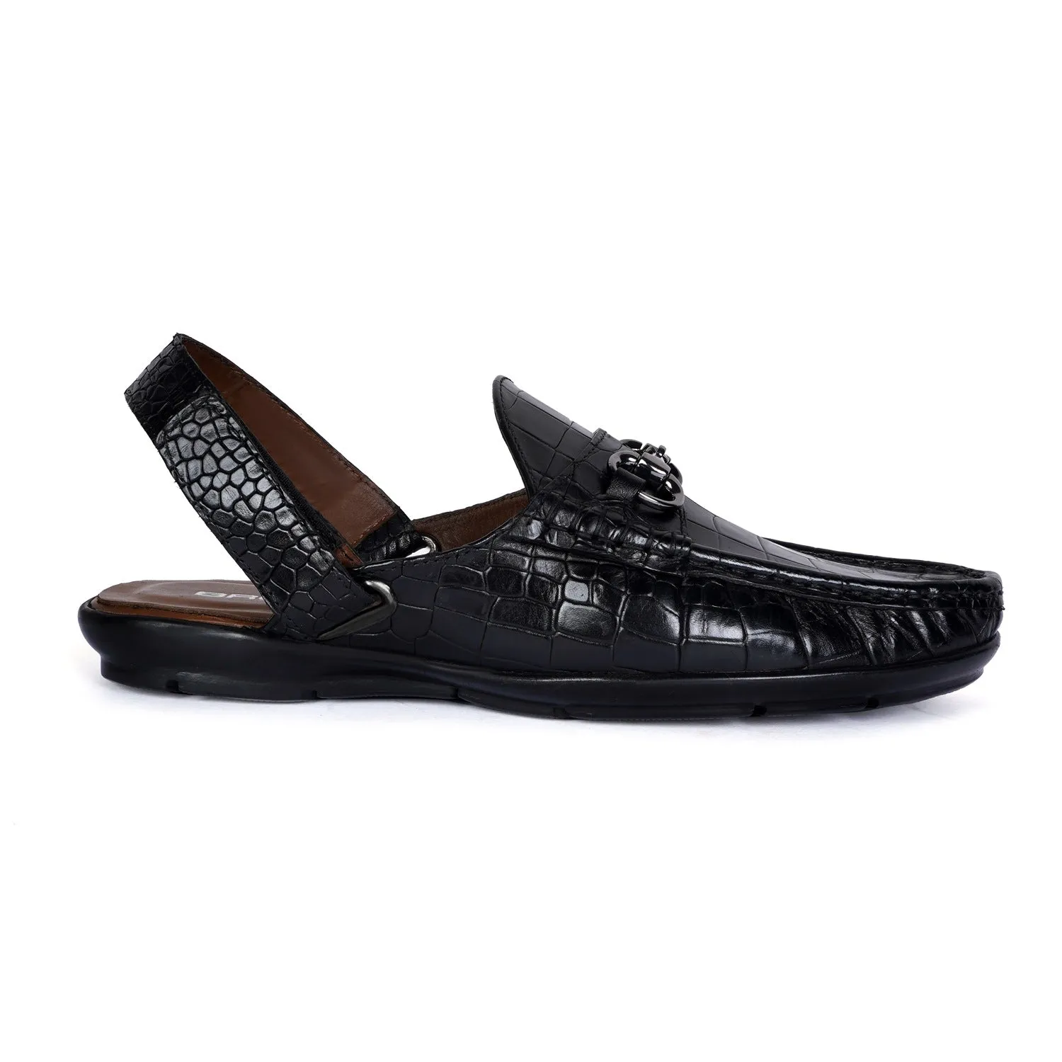 Luxurious Black Moccasins Sandals