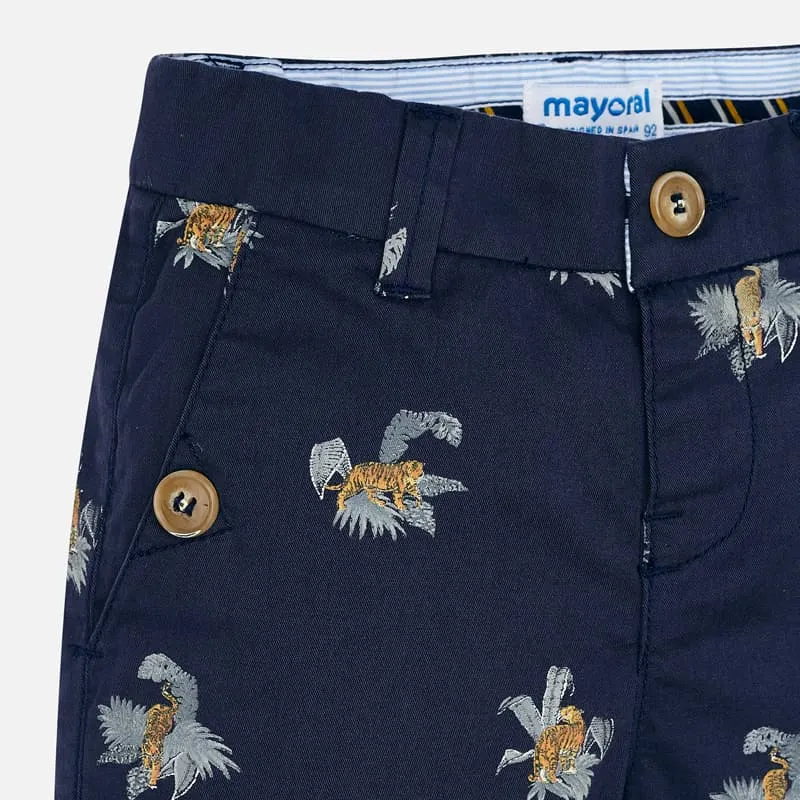 Mayoral Tiger Stamp Bermuda Shorts