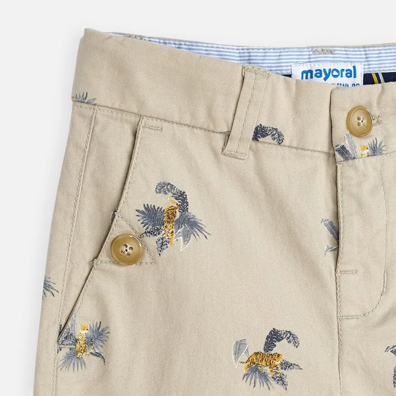 Mayoral Tiger Stamp Bermuda Shorts