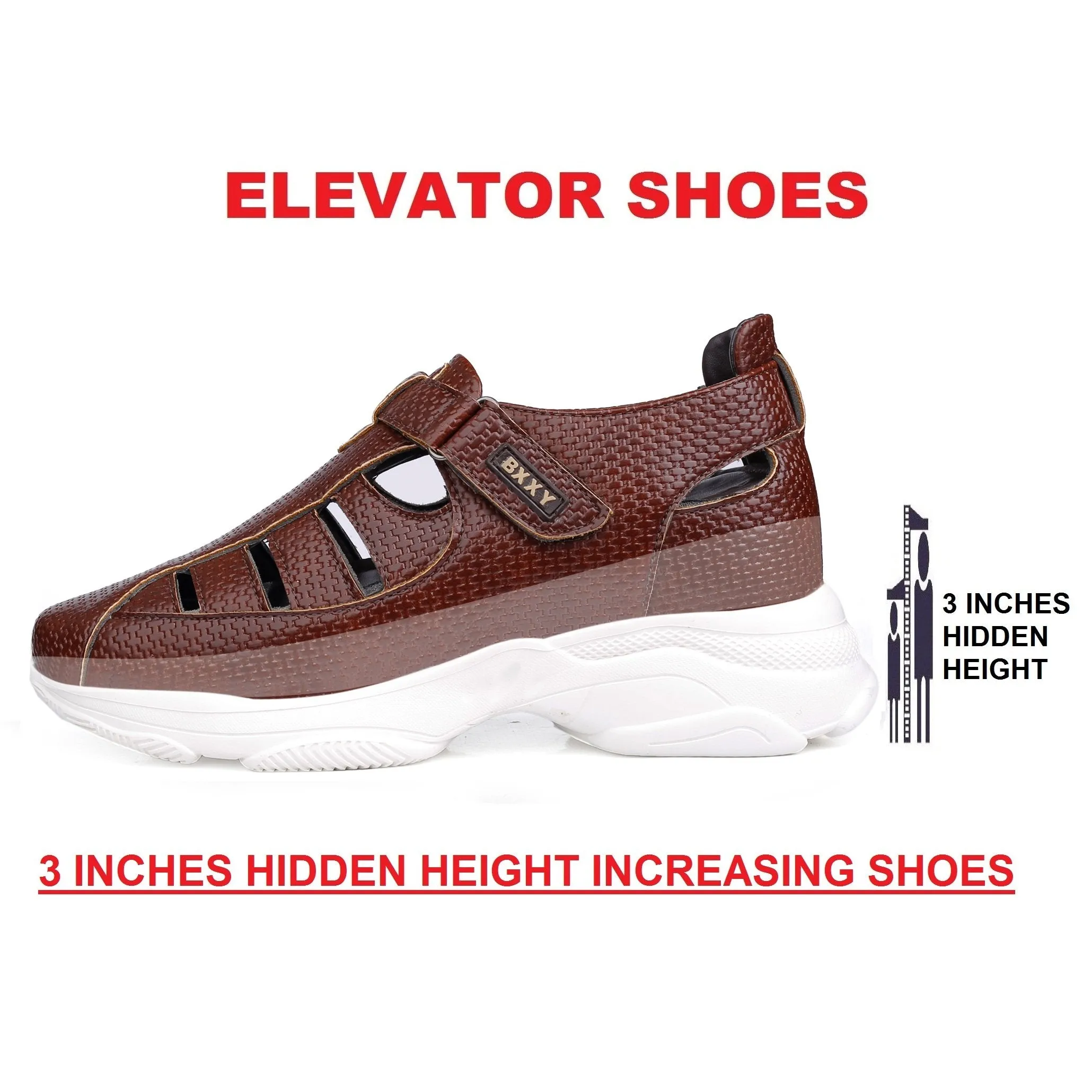 Men's 3 Inch Hidden Height Increasing Latest Casual Sandals