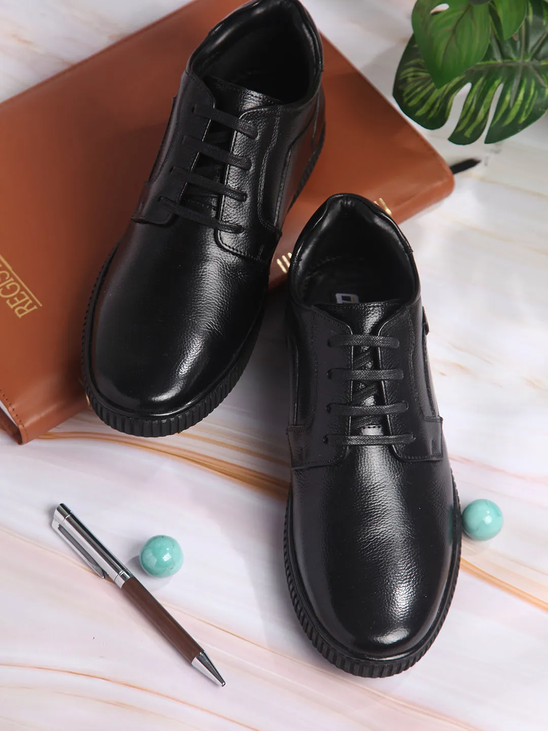 Men's Black Round Toe Lace Up Casual (ID3085)