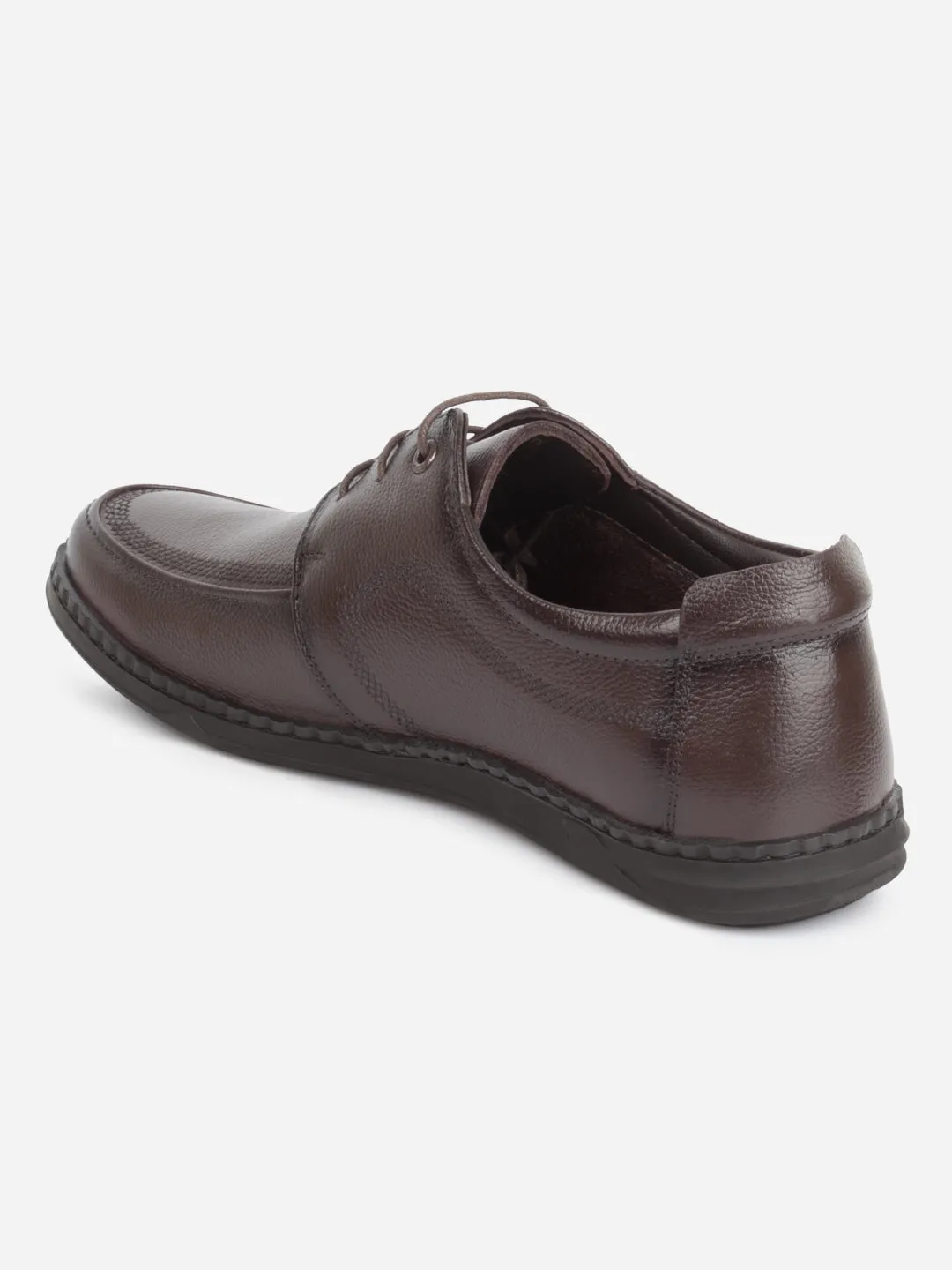 Men's Brown Round Toe Lace Up Semi Formal (ID2254)