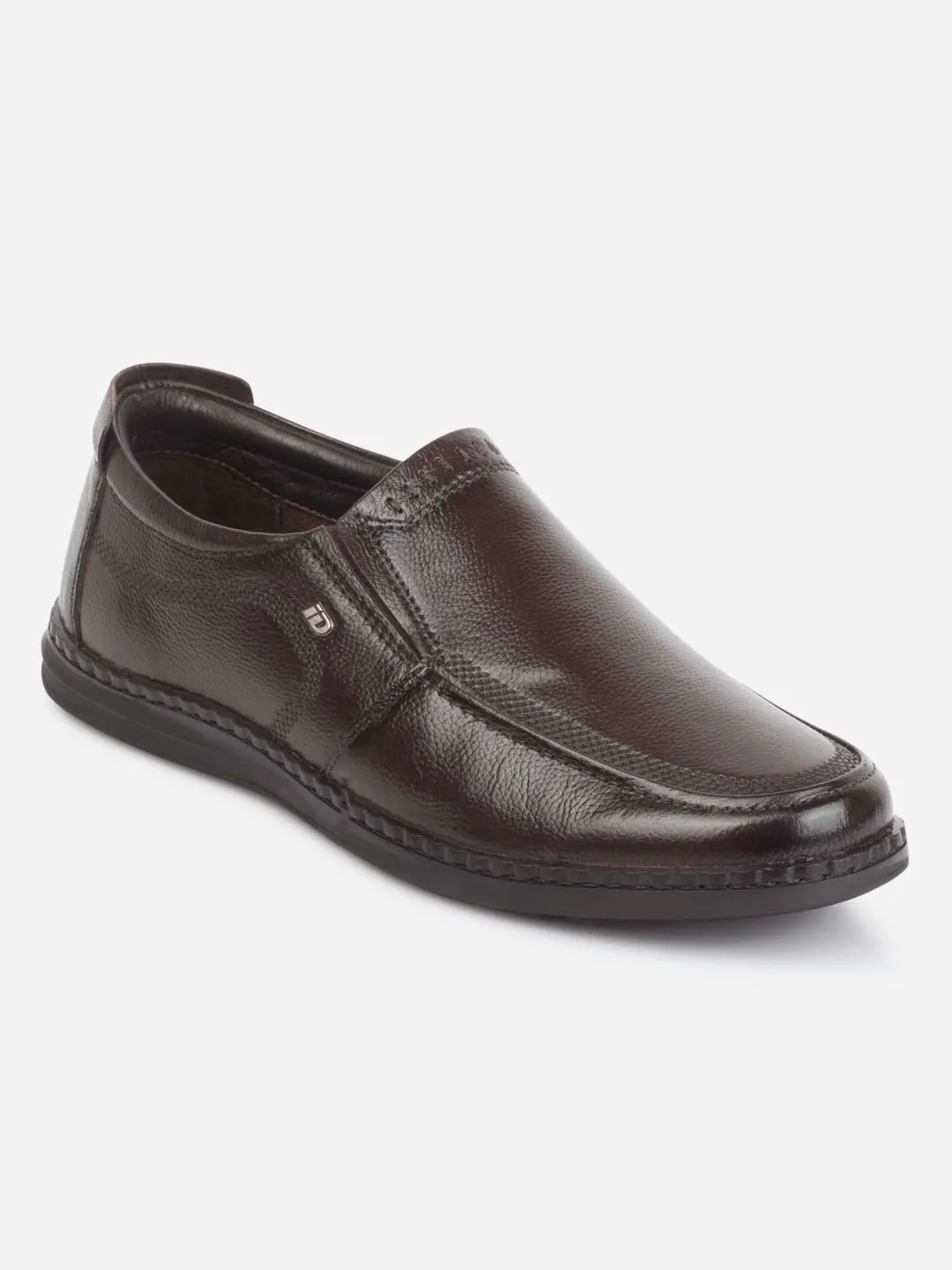 Men's Brown Round Toe Slip On Semi Formal (ID2253)