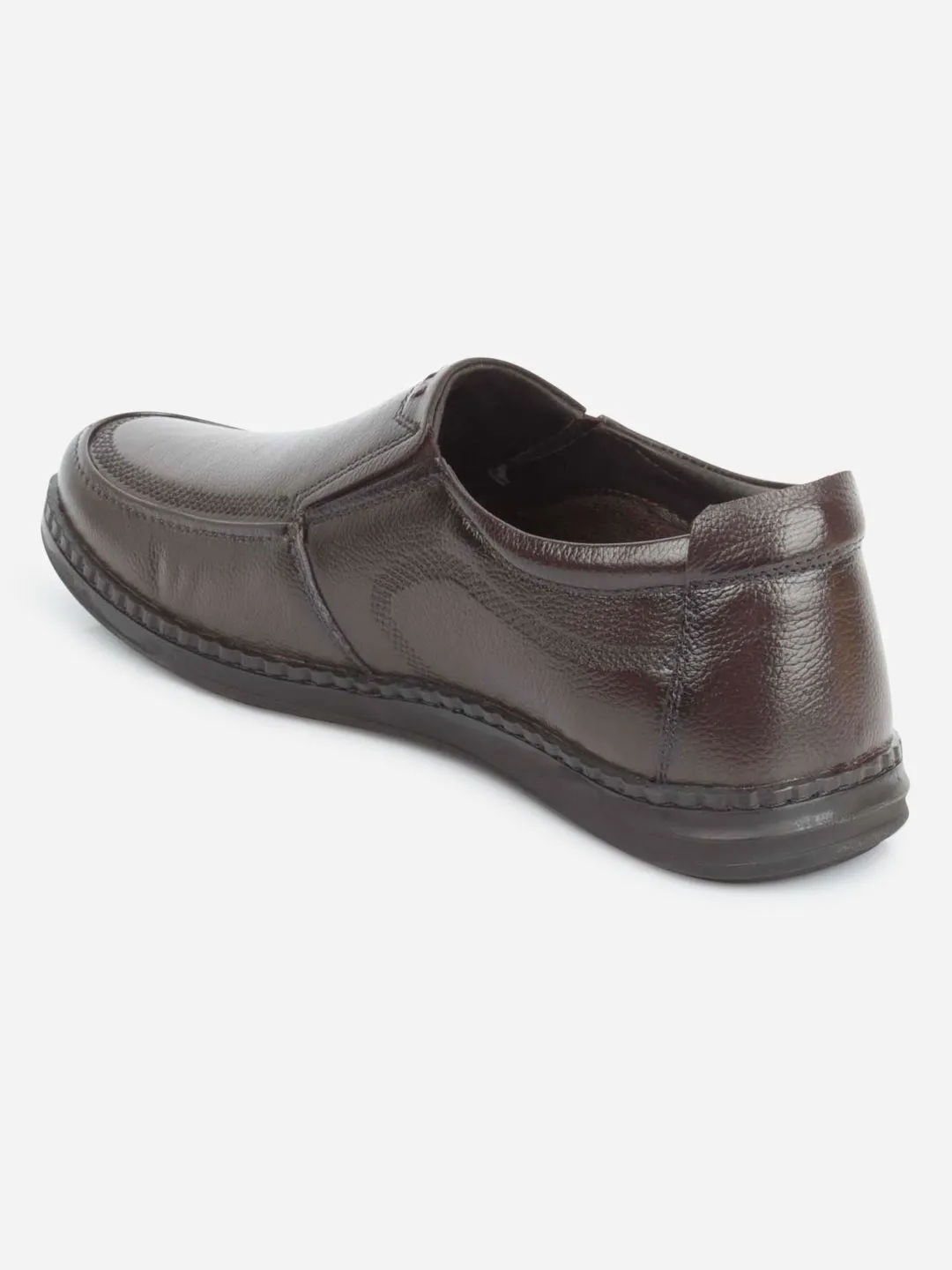 Men's Brown Round Toe Slip On Semi Formal (ID2253)