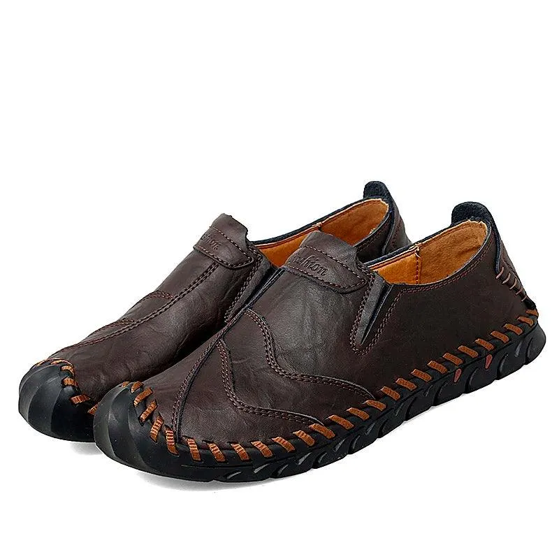 Men's Casual Shoes Handmade Leather Flat Loafers #JU302