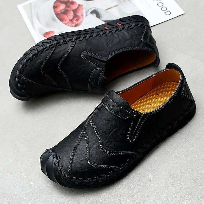 Men's Casual Shoes Handmade Leather Flat Loafers #JU302