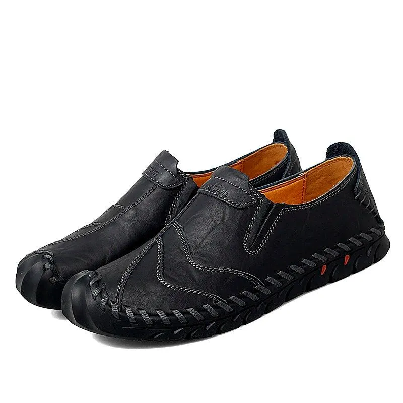 Men's Casual Shoes Handmade Leather Flat Loafers #JU302