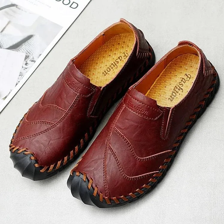 Men's Casual Shoes Handmade Leather Flat Loafers #JU302