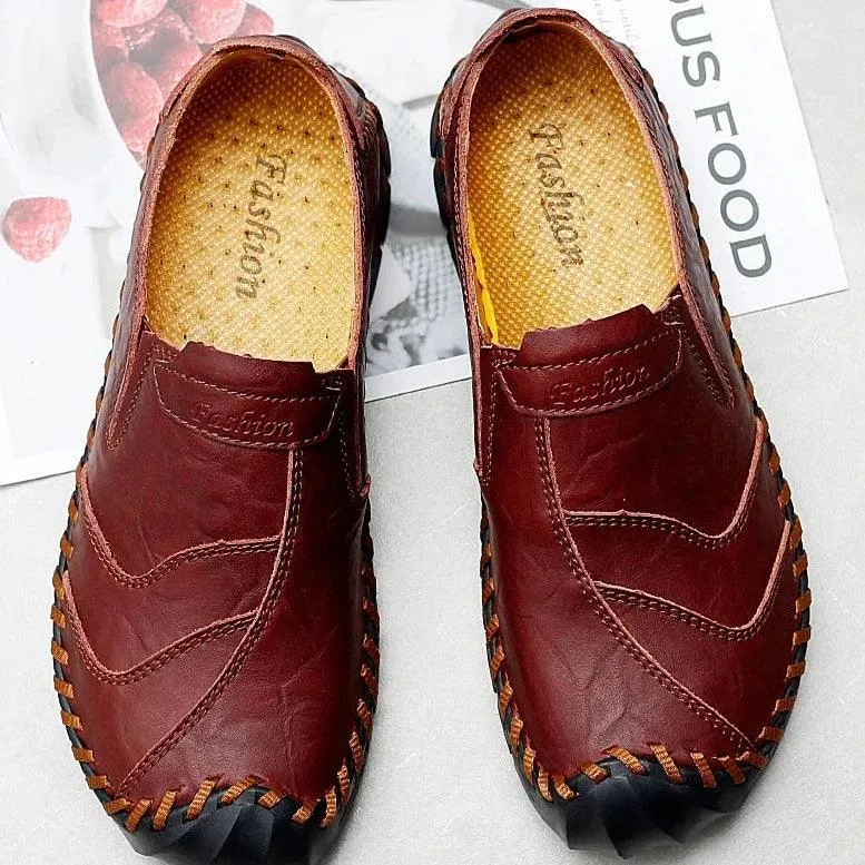 Men's Casual Shoes Handmade Leather Flat Loafers #JU302