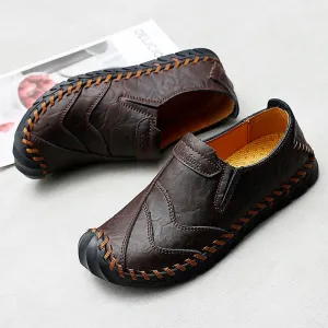 Men's Casual Shoes Handmade Leather Flat Loafers #JU302