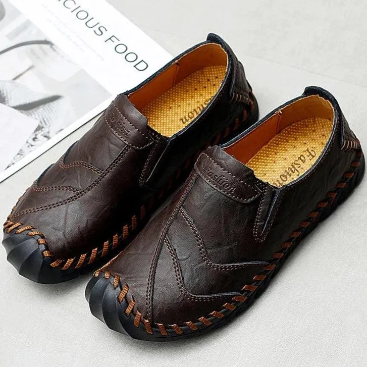 Men's Casual Shoes Handmade Leather Flat Loafers #JU302