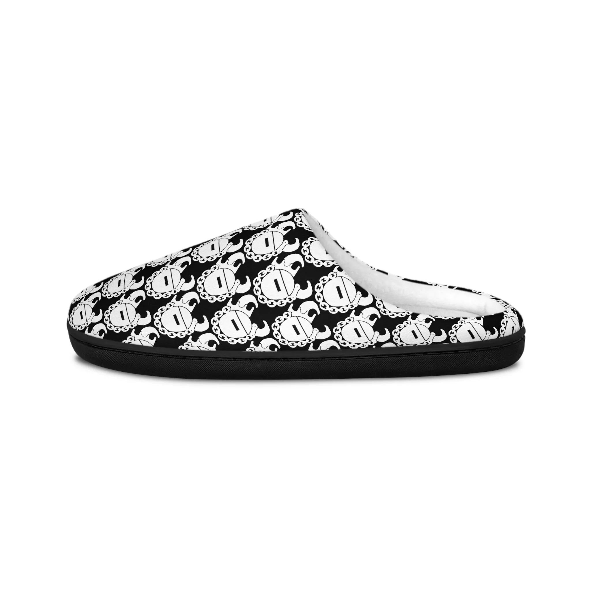 Men's Indoor Slippers - Black/White Helmets