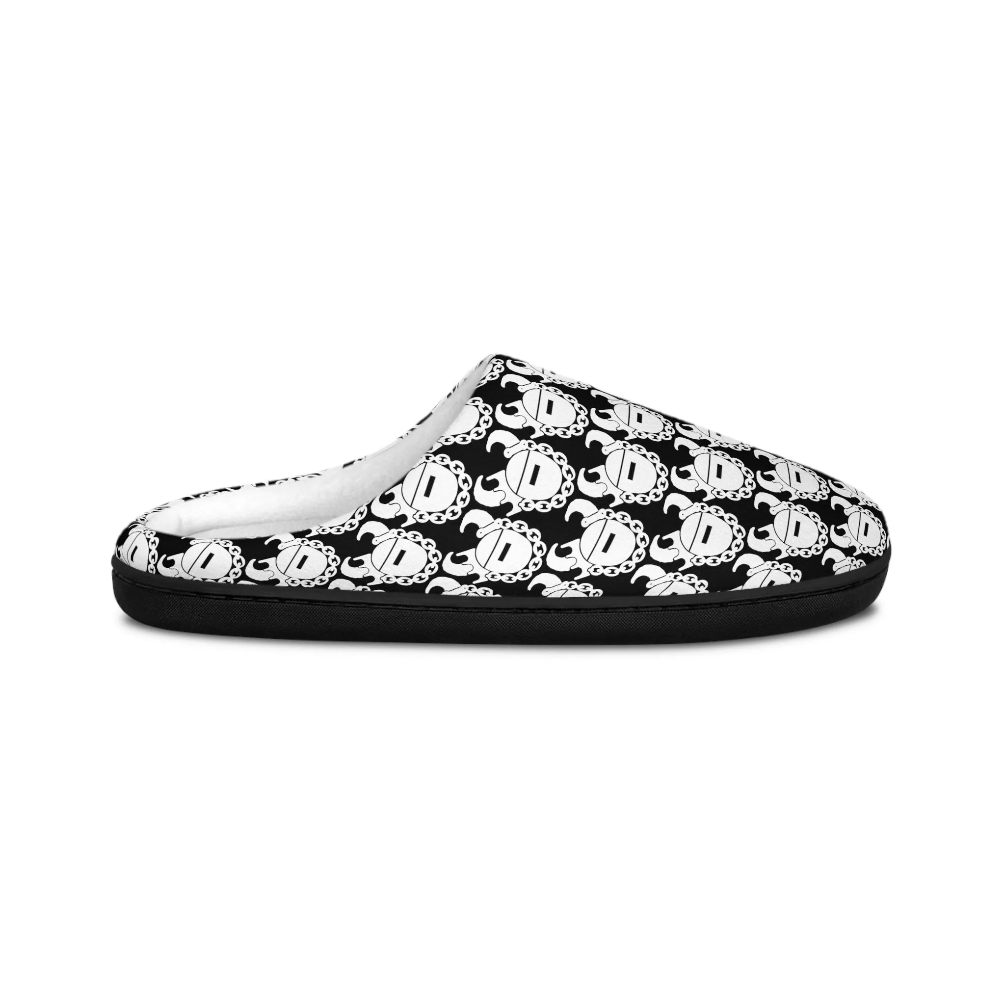 Men's Indoor Slippers - Black/White Helmets