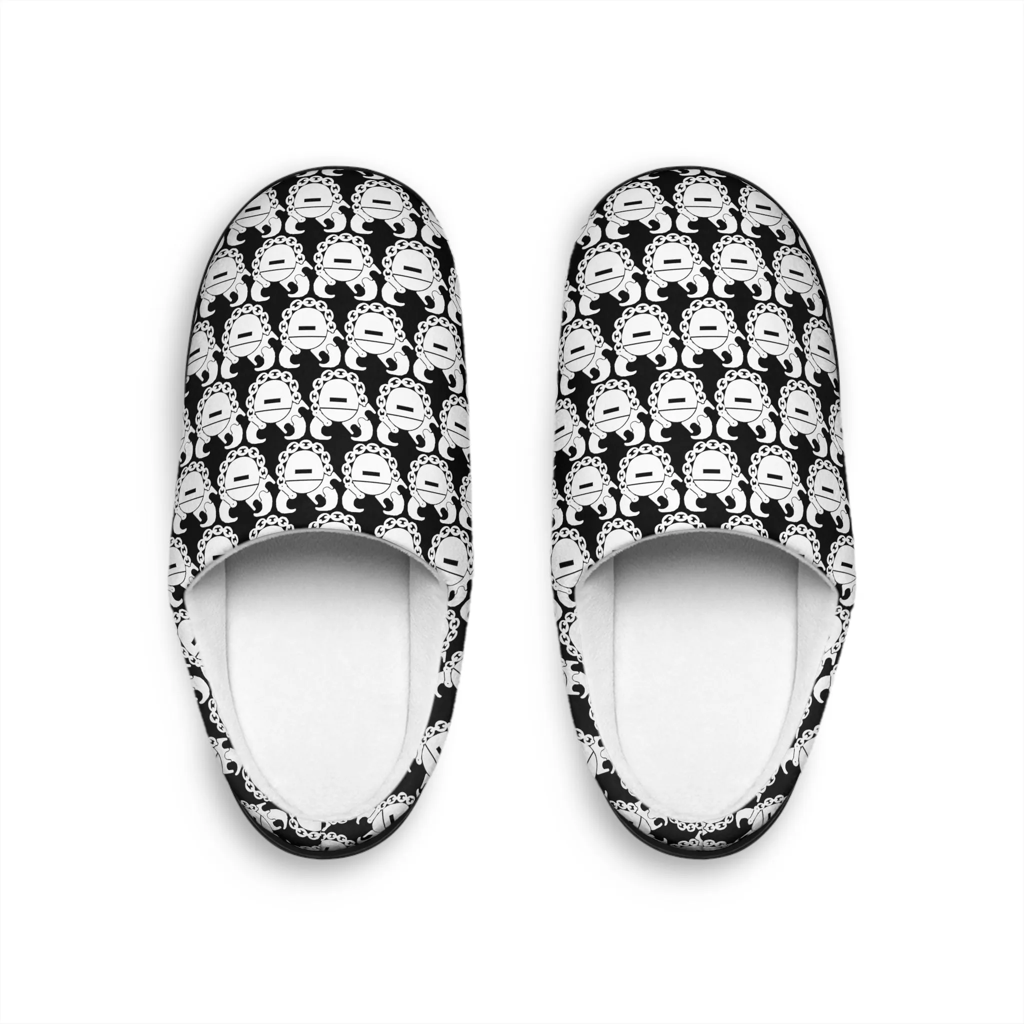 Men's Indoor Slippers - Black/White Helmets