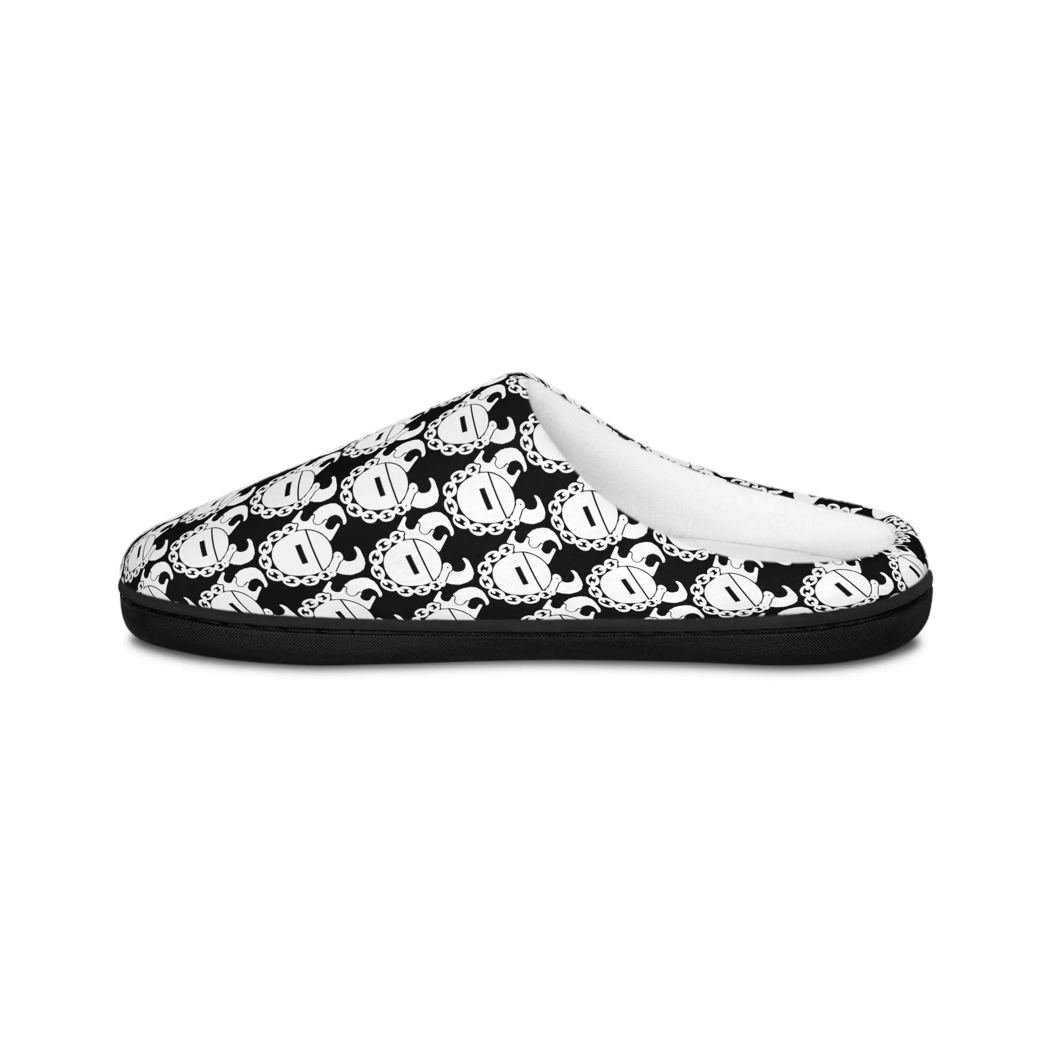 Men's Indoor Slippers - Black/White Helmets