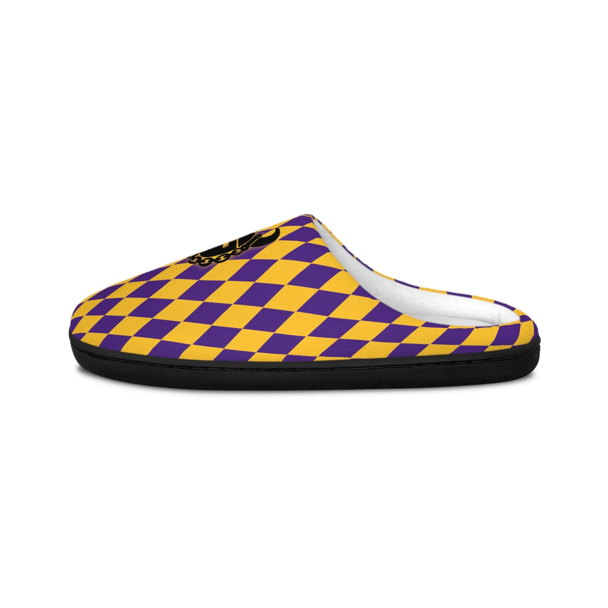 Men's Indoor Slippers - Purple/Gold Diamonds