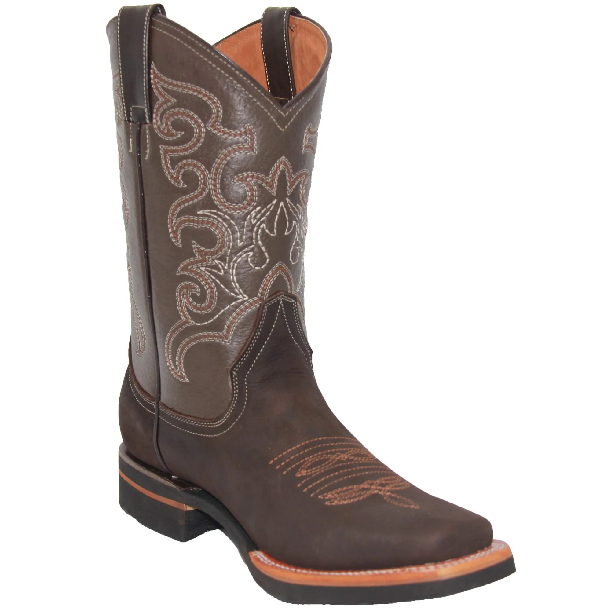 Men's Leather Cowboy Square Toe Boot