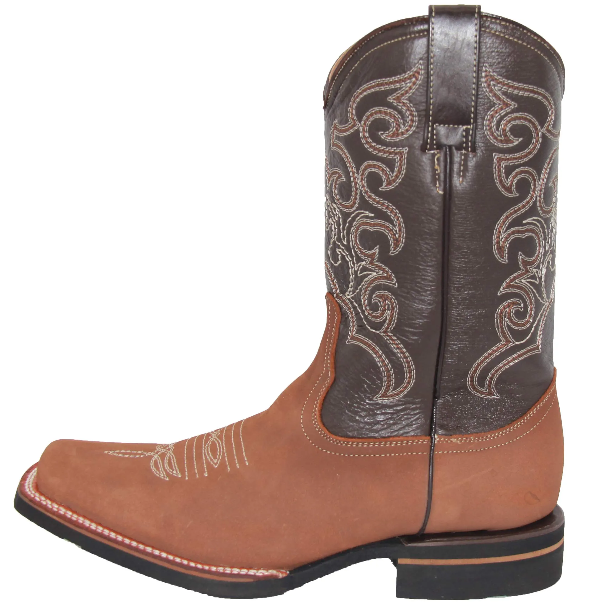 Men's Leather Cowboy Square Toe Boot