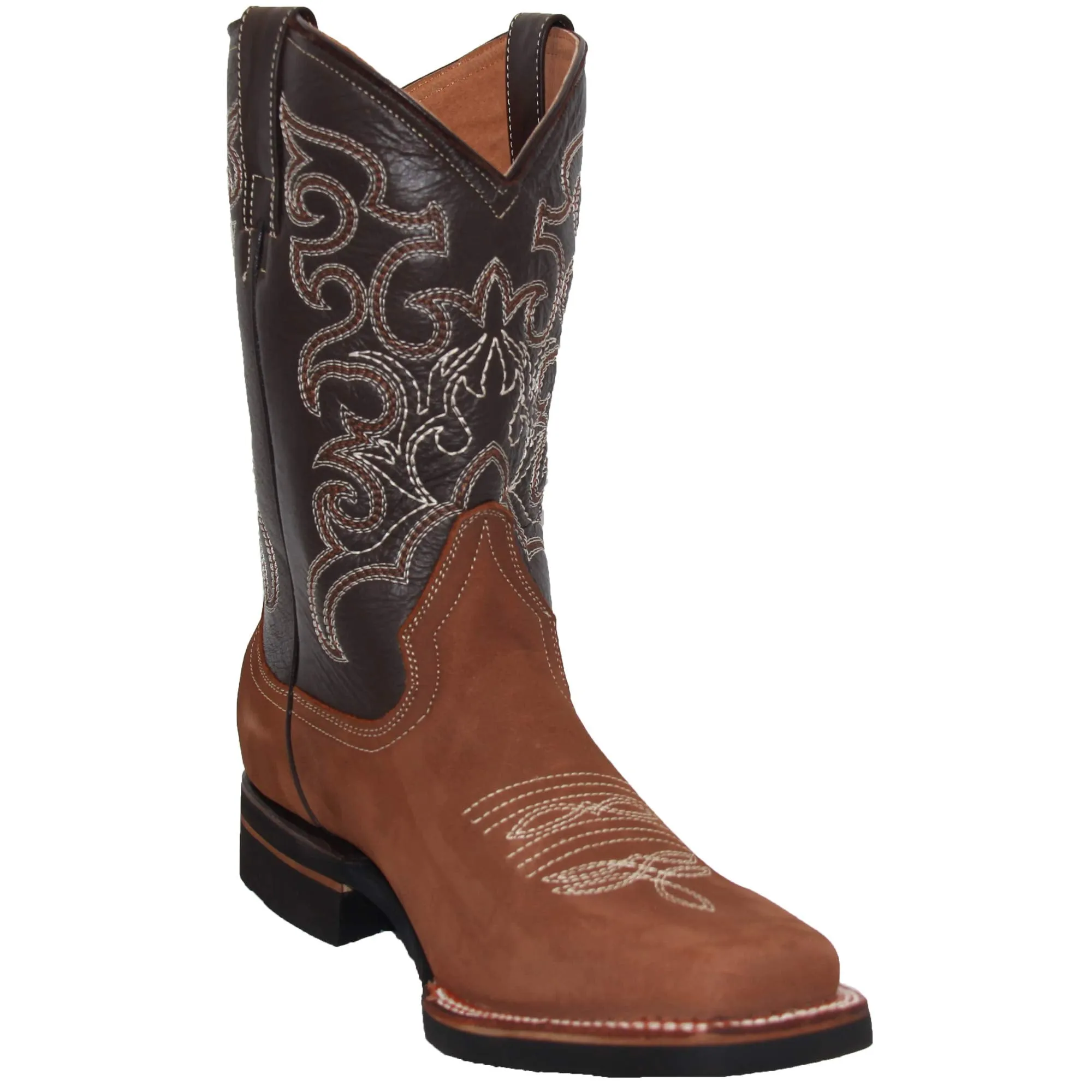 Men's Leather Cowboy Square Toe Boot