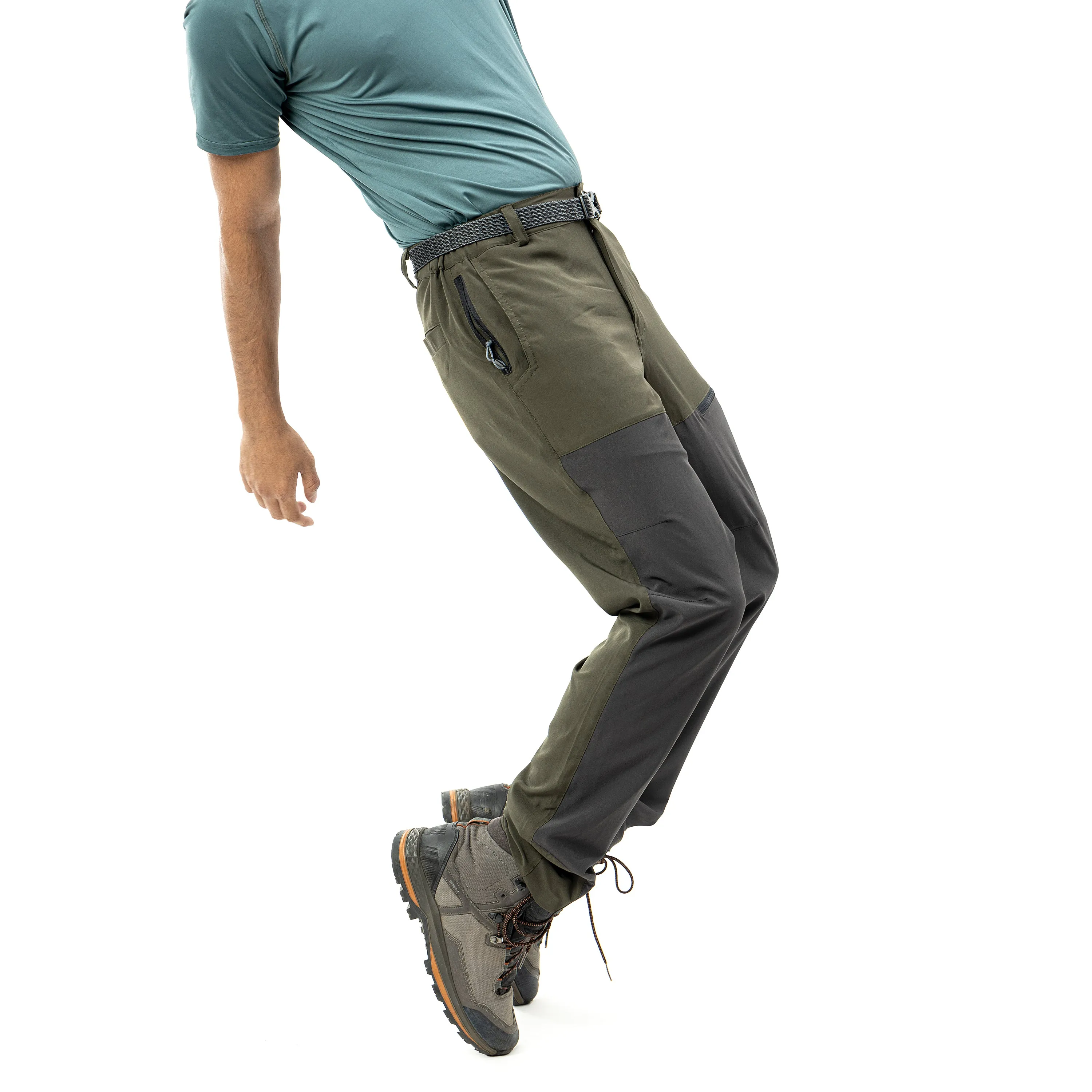 Men's Trekking and Hiking Pants and Trousers l Green & Grey