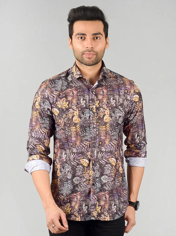 Multicolor Printed Slim Fit Party Wear Shirt | Wyre