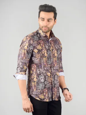 Multicolor Printed Slim Fit Party Wear Shirt | Wyre