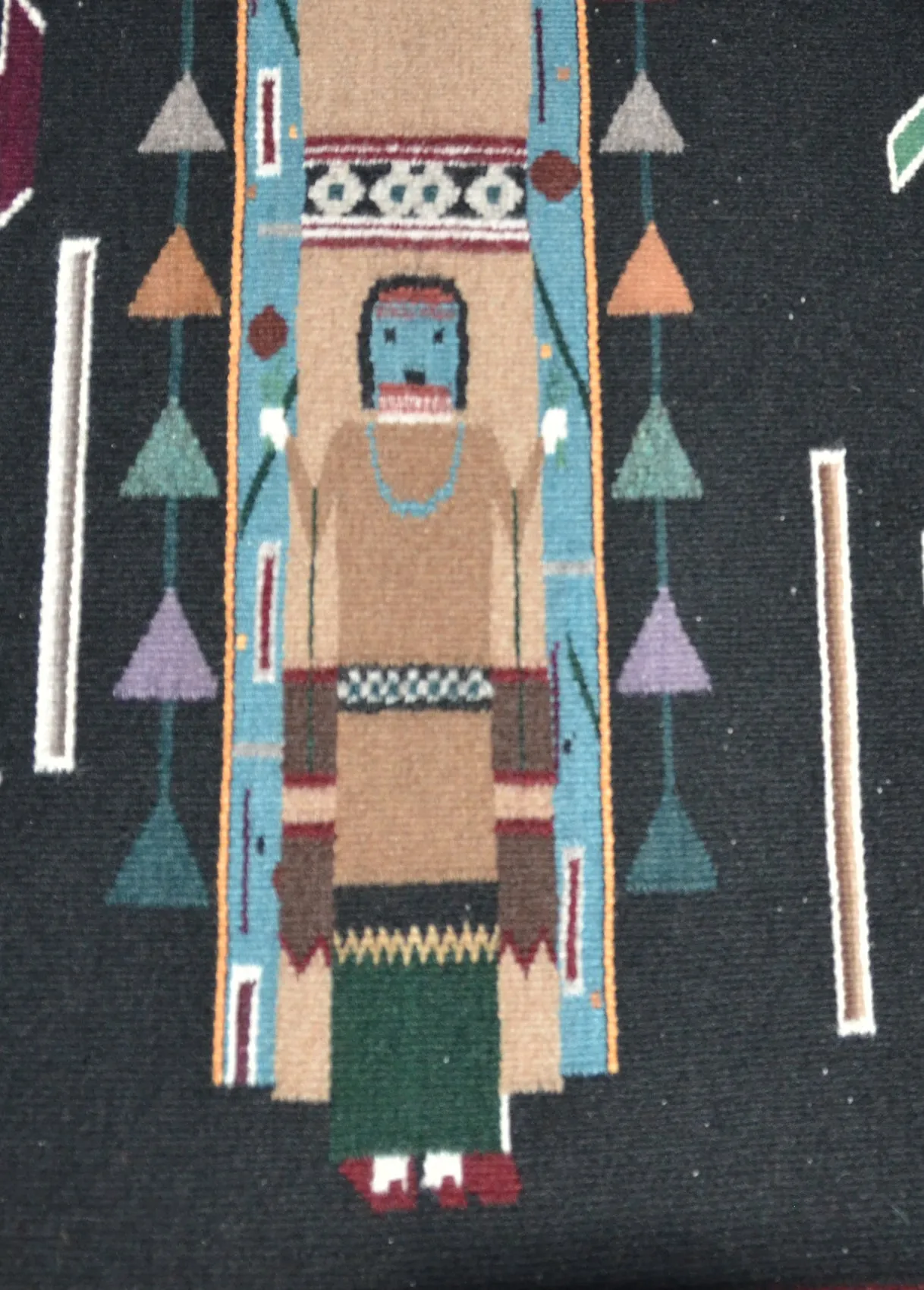 Night Sky Yei be Chei Pictorial Navajo Weaving : Berlinda Nez Barber : Churro 227 : 48"  x 105" (4' x 8'9")