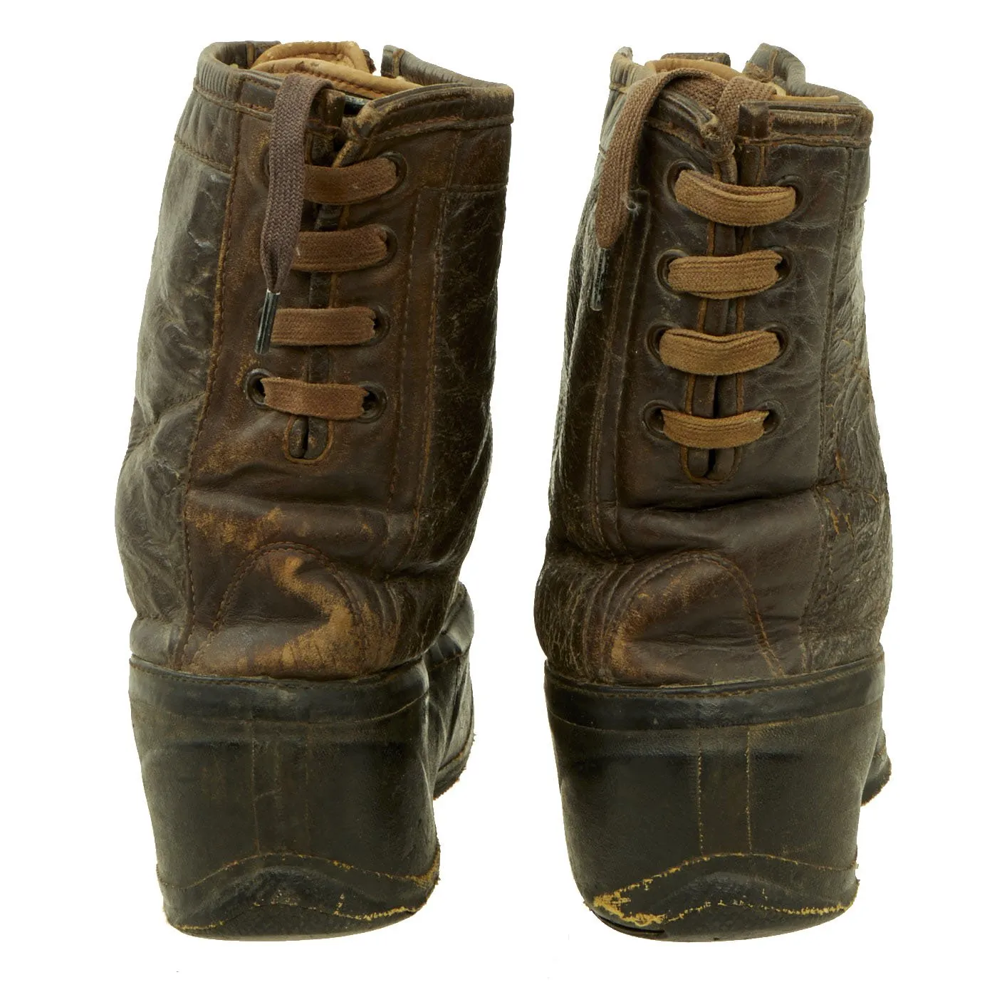 Original U.S. WWII Navy Pilot Winter Flying Boots M380B by United States Rubber Co - Size Small