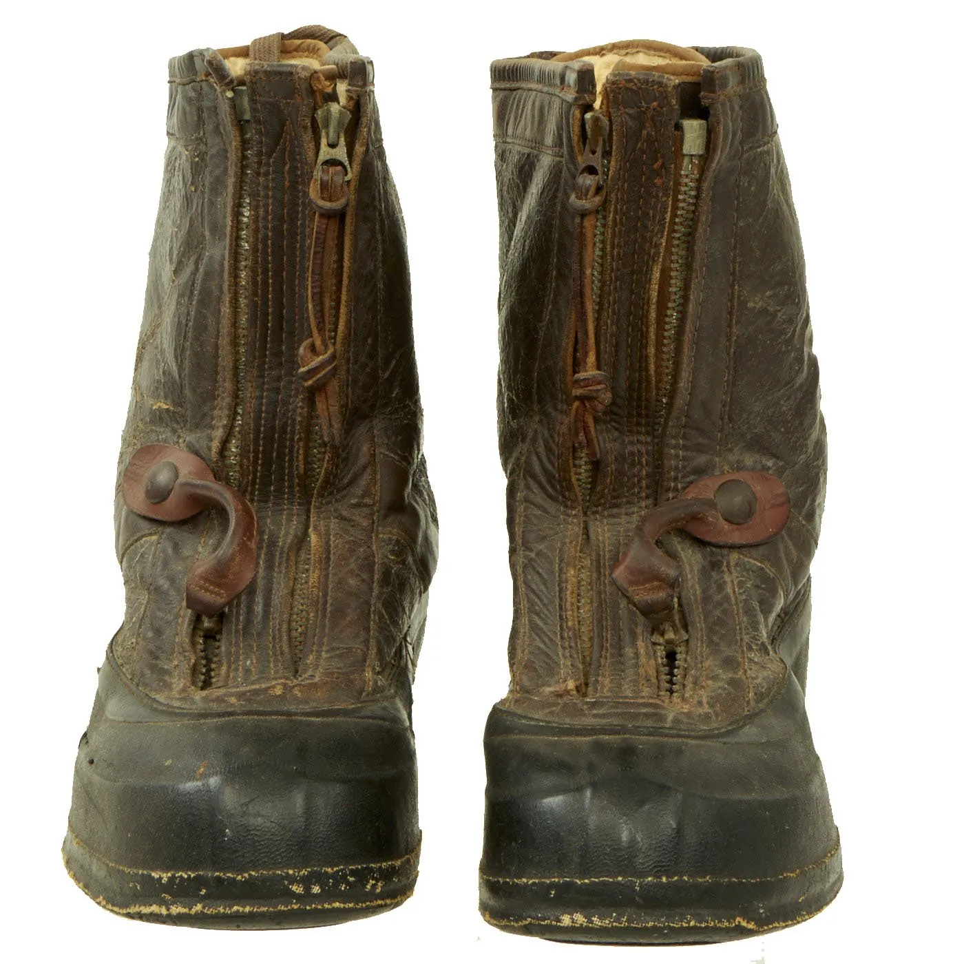 Original U.S. WWII Navy Pilot Winter Flying Boots M380B by United States Rubber Co - Size Small