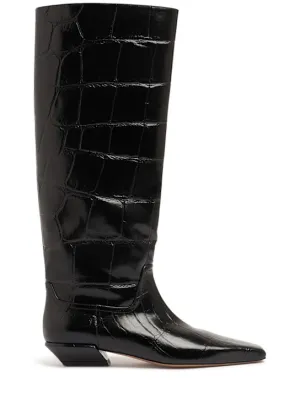 Paris Texas   25mm Bettina croc embossed boots 