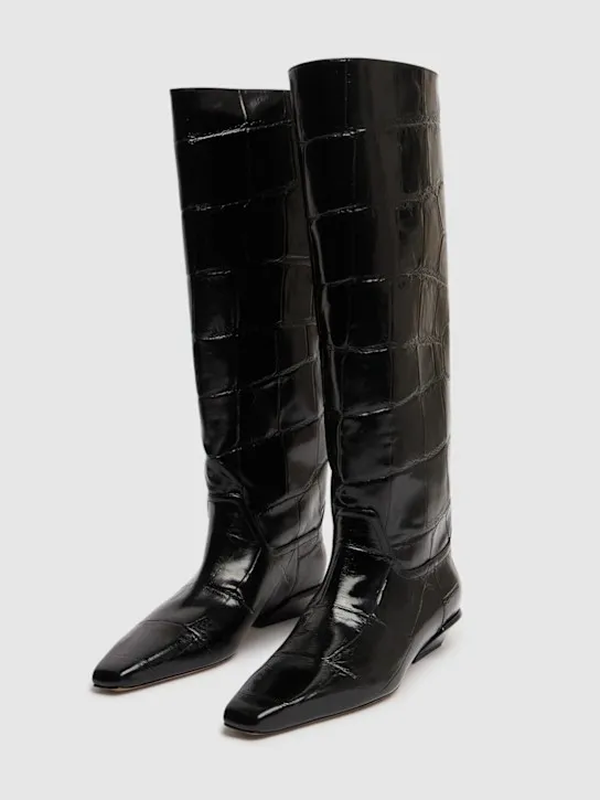 Paris Texas   25mm Bettina croc embossed boots 