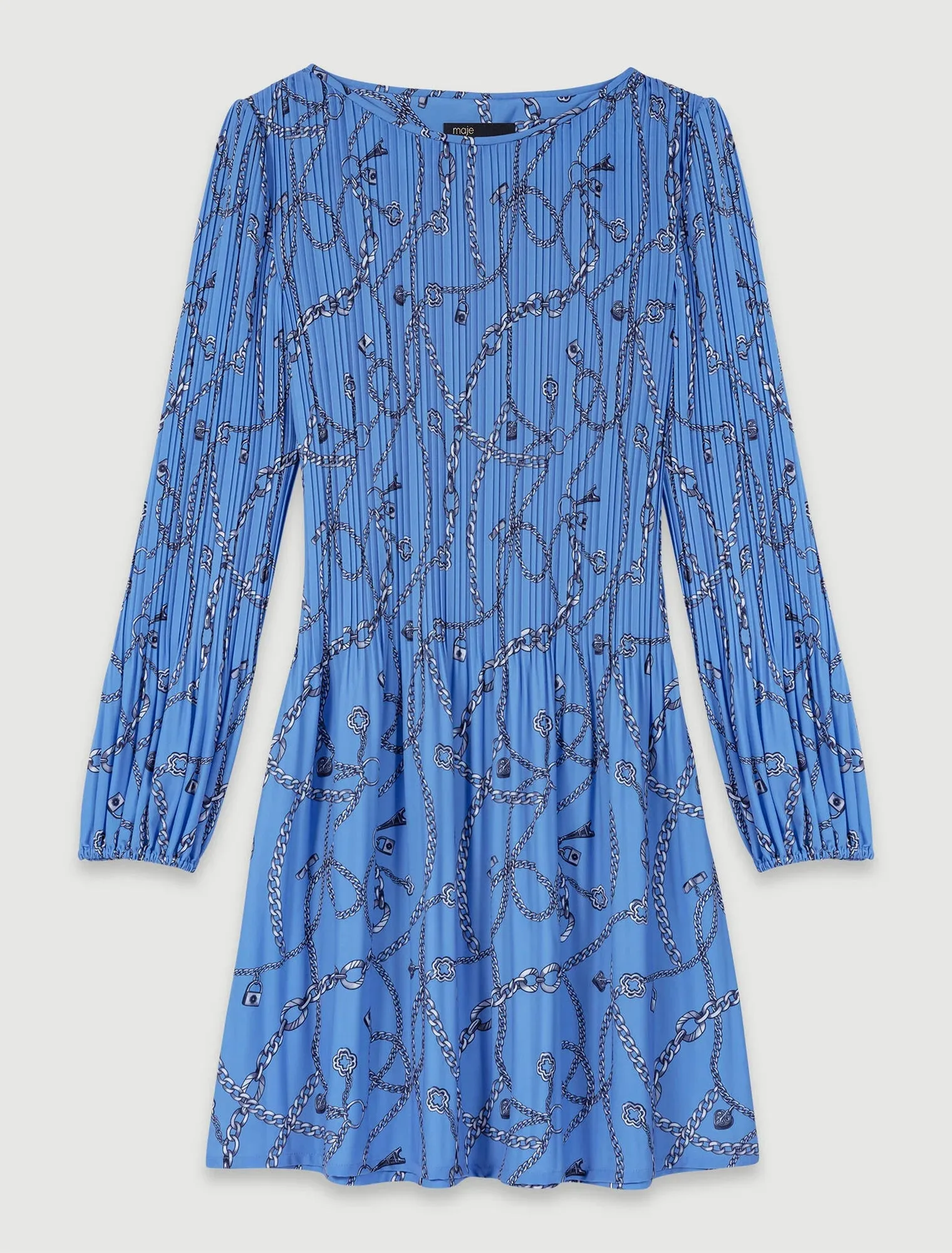 Patterned pleated dress