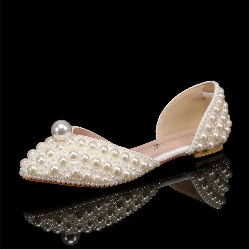 Pearl High Heels - Luxury Peep Toe High Heels for Weddings and Parties