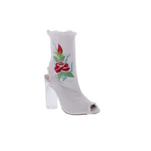 Penny Loves Kenny Roadie Women Pump Bootie In White Denim