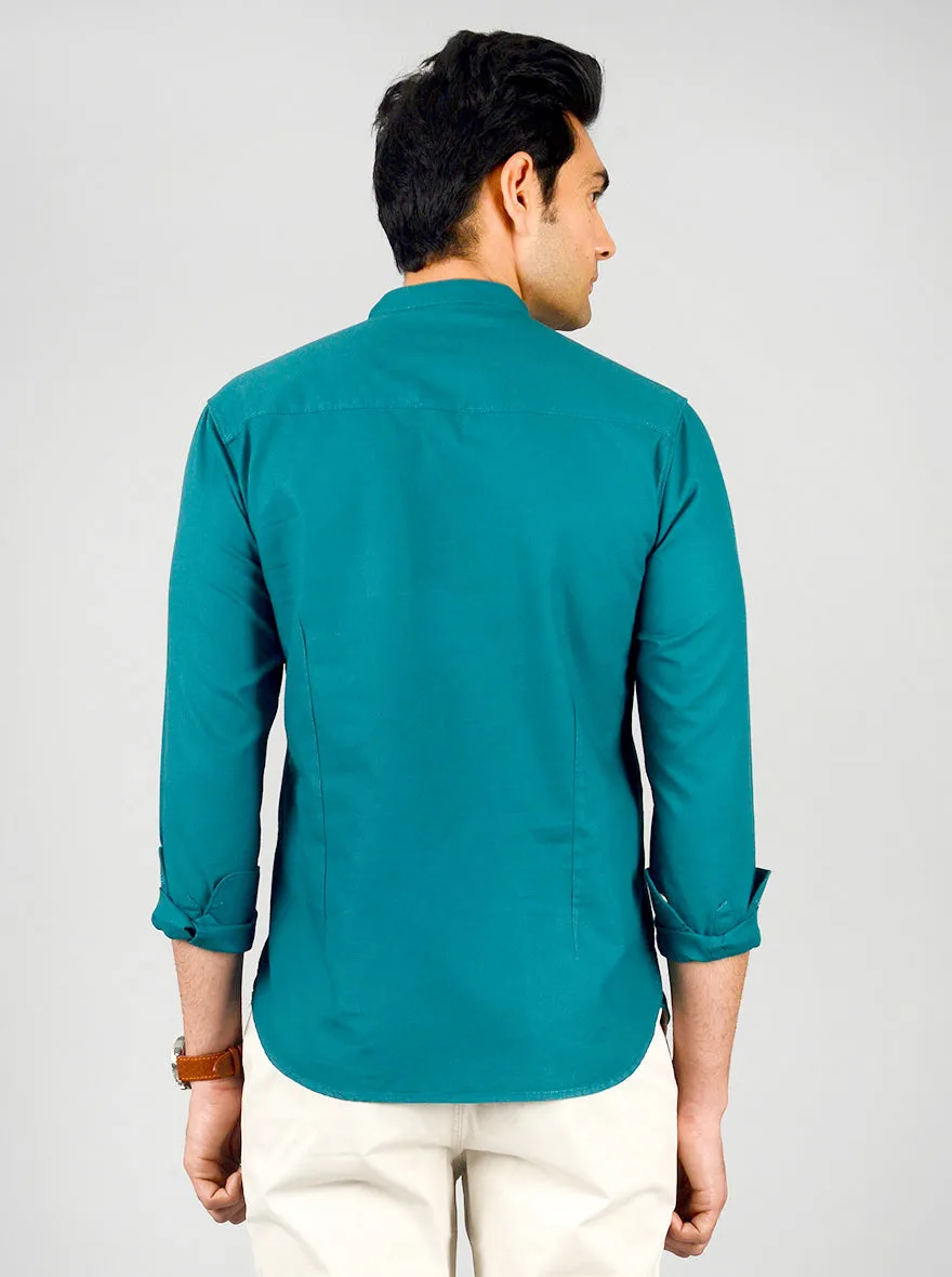 Pine Solid Slim Fit Short Kurta | Greenfibre