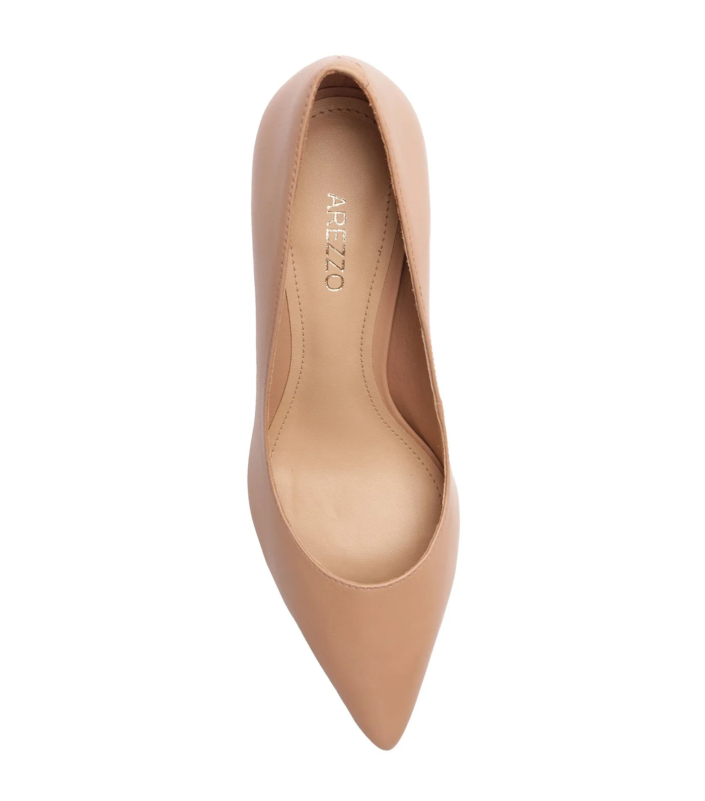 Pointed Toe Block Heel Nude