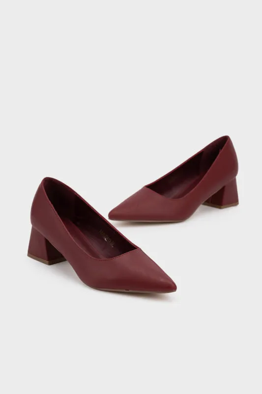 POINTY TOE CHUNKY HEEL PUMP