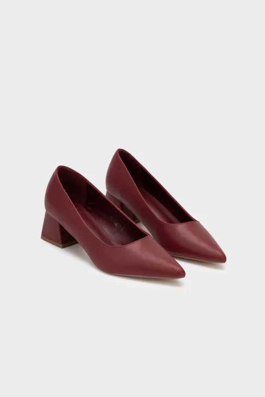 POINTY TOE CHUNKY HEEL PUMP