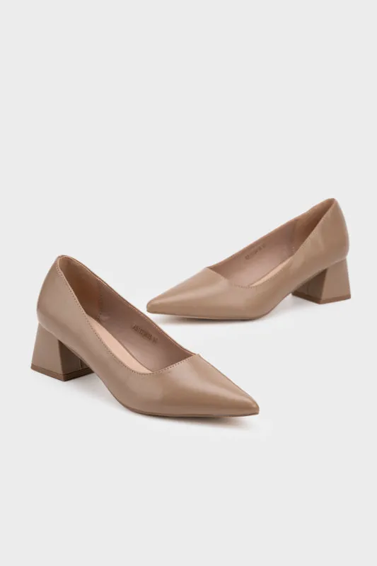 POINTY TOE CHUNKY HEEL PUMP