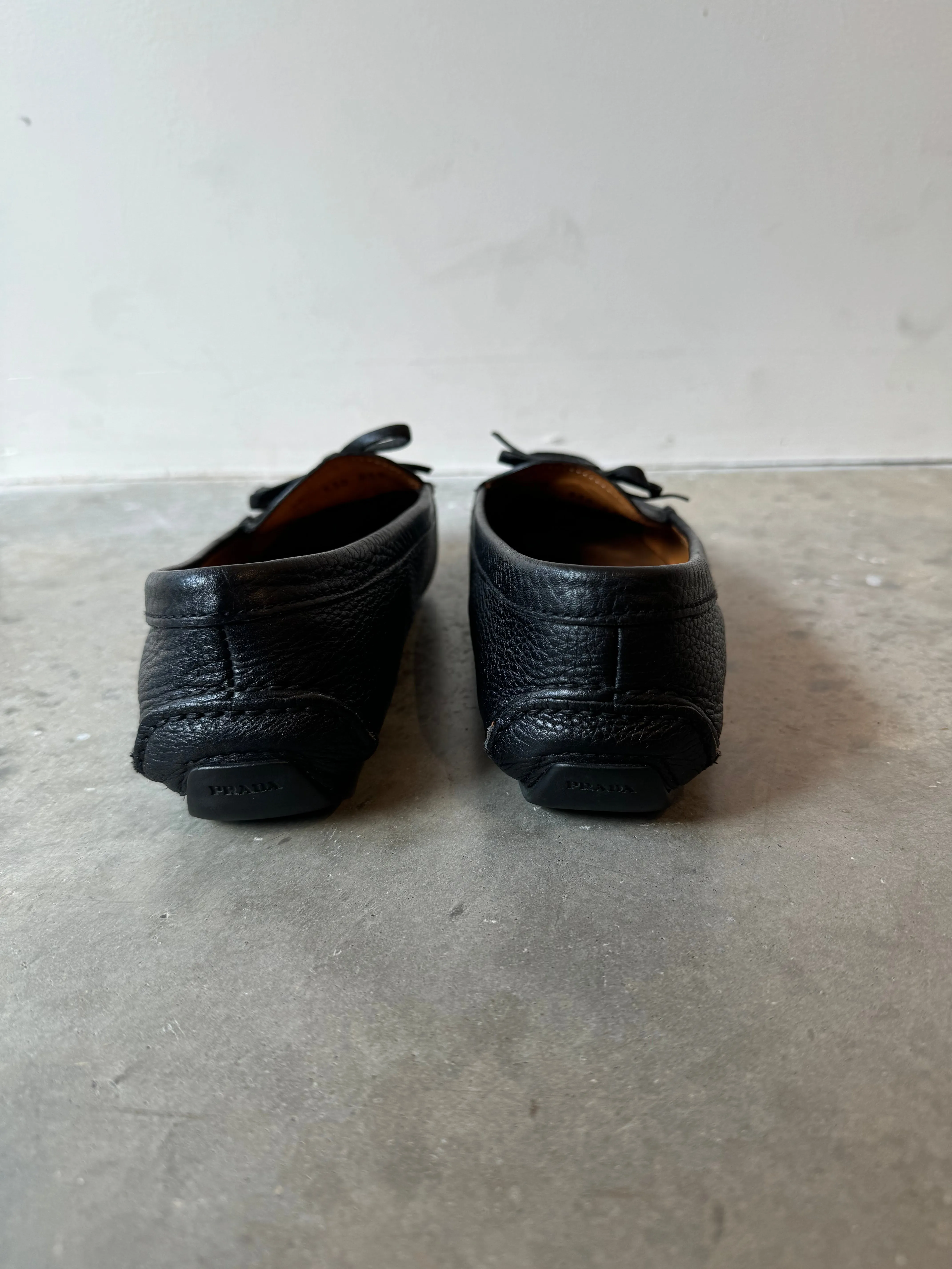 Prada Black Leather Loafers