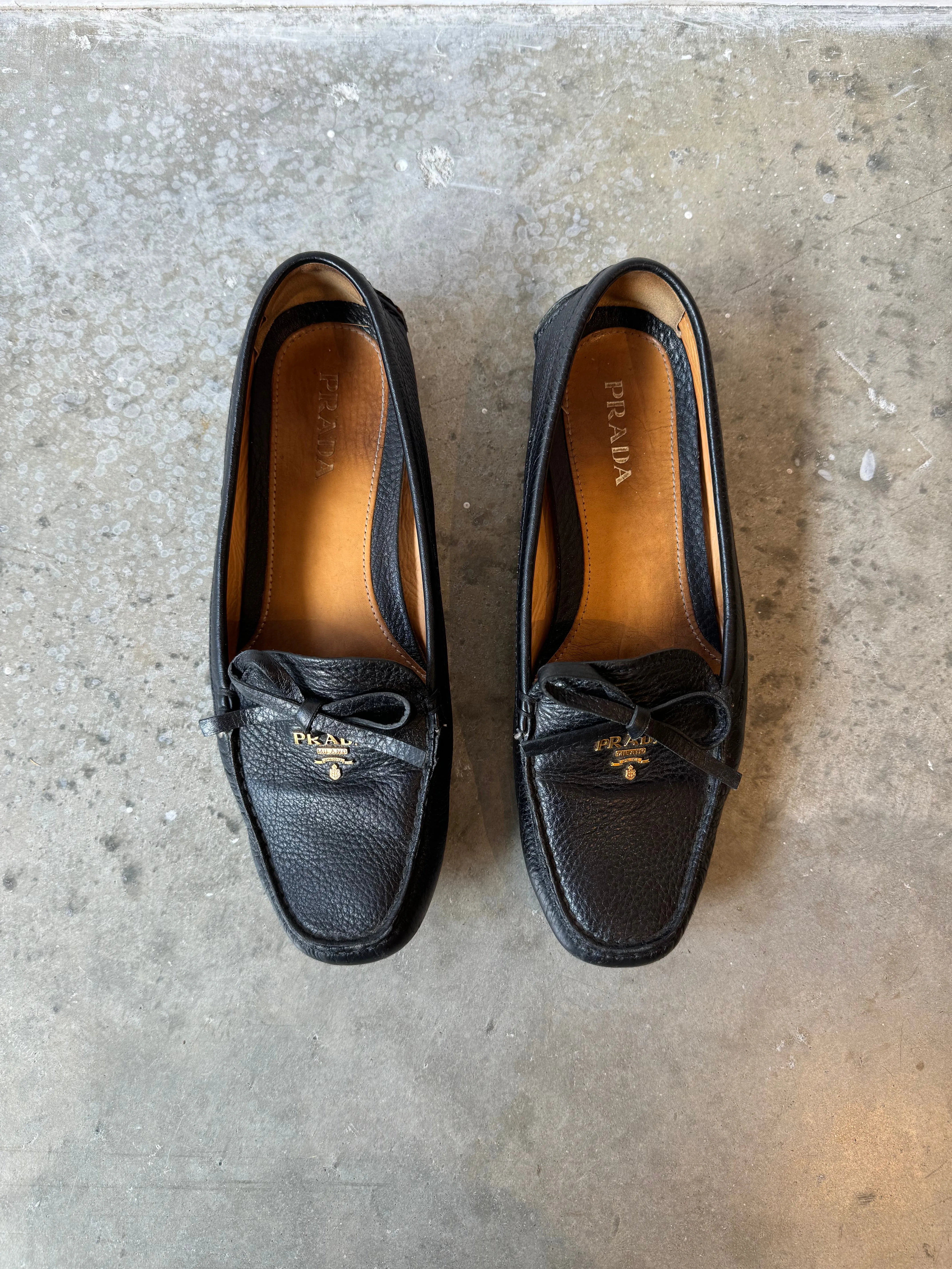 Prada Black Leather Loafers