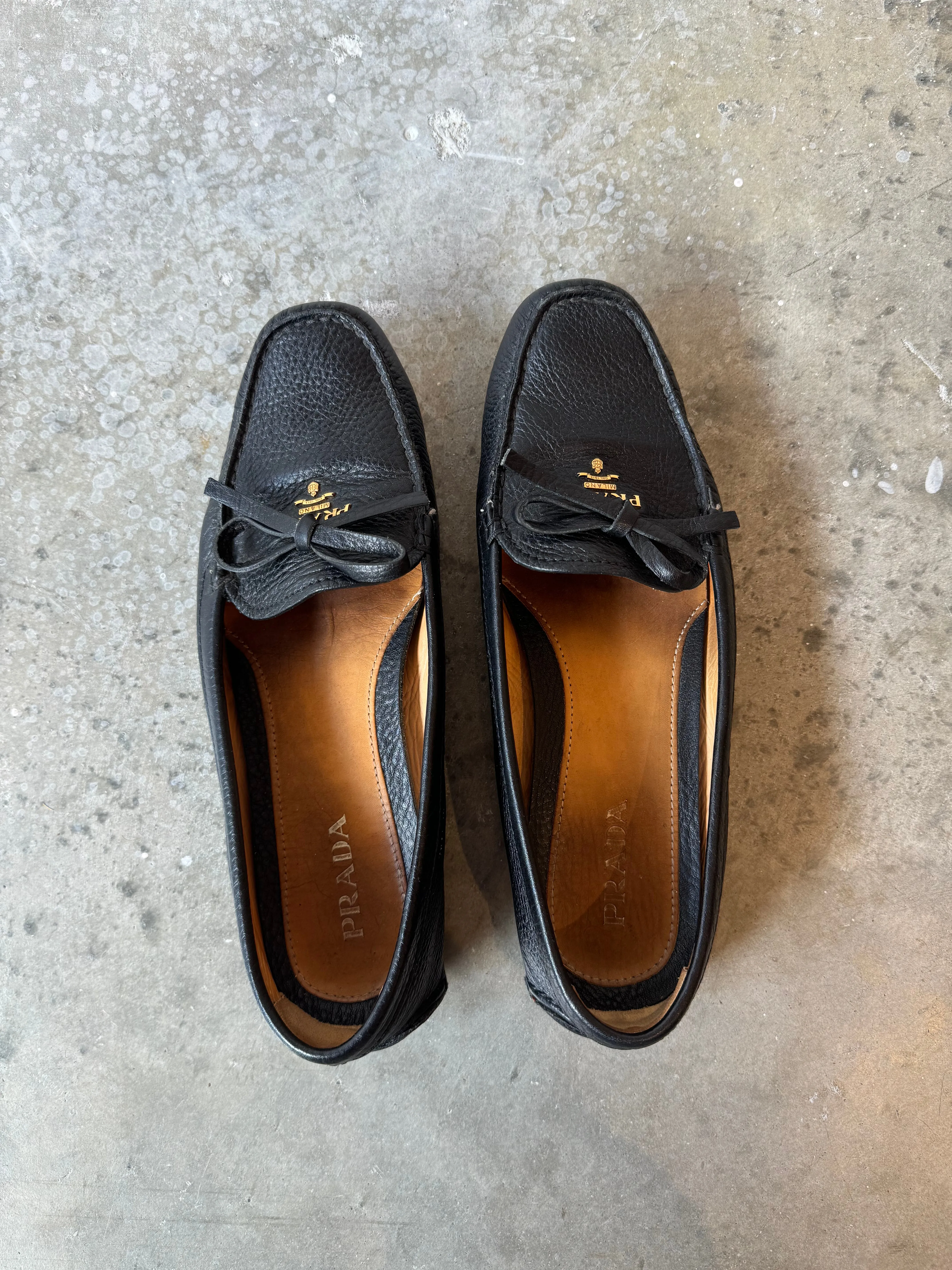 Prada Black Leather Loafers