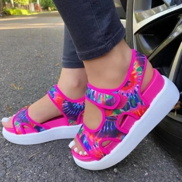 Purpdrank - White Casual Hollowed Out Patchwork Printing Solid Color Round Shoes