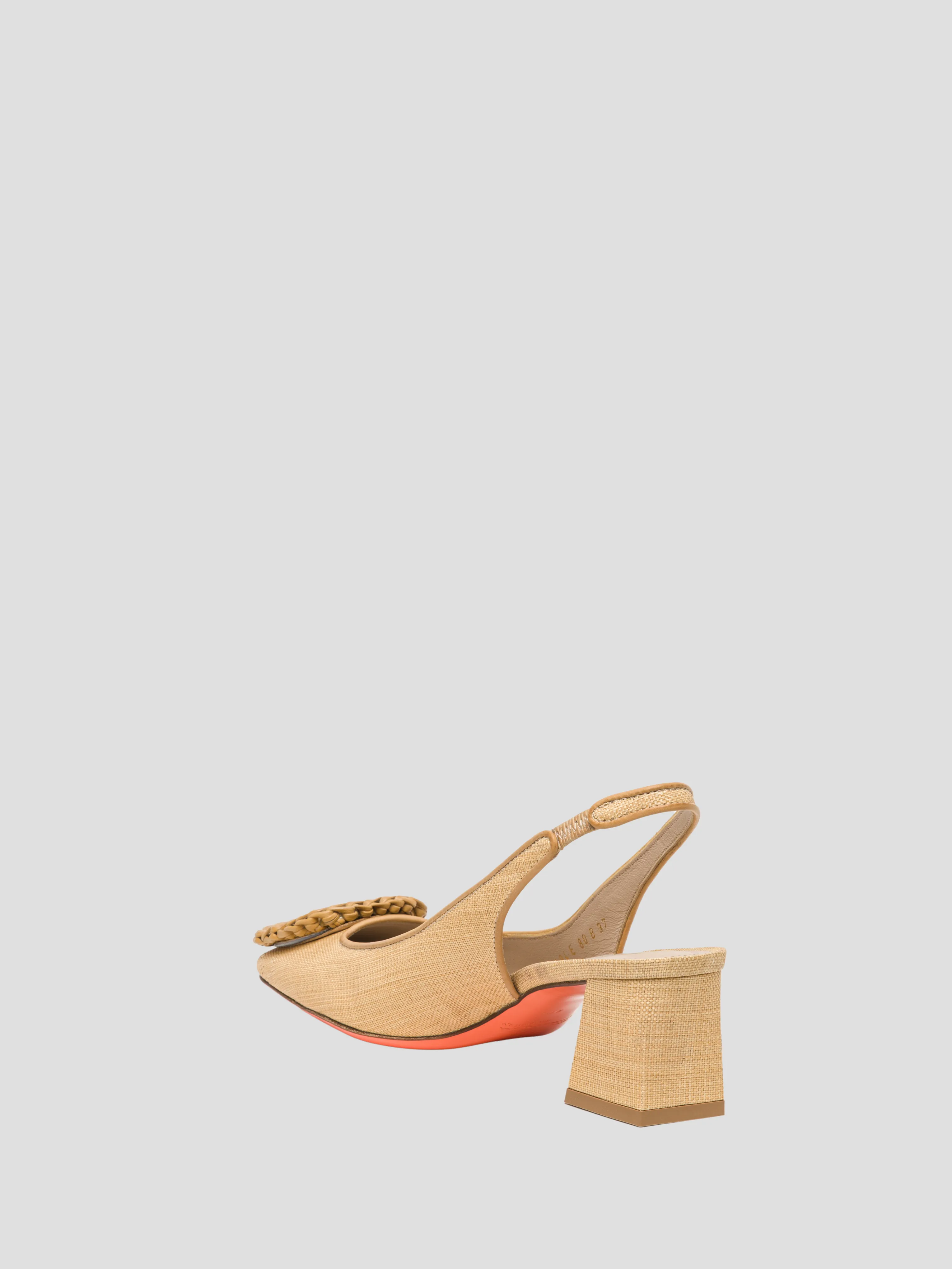 Raffia Square Toe Slingback