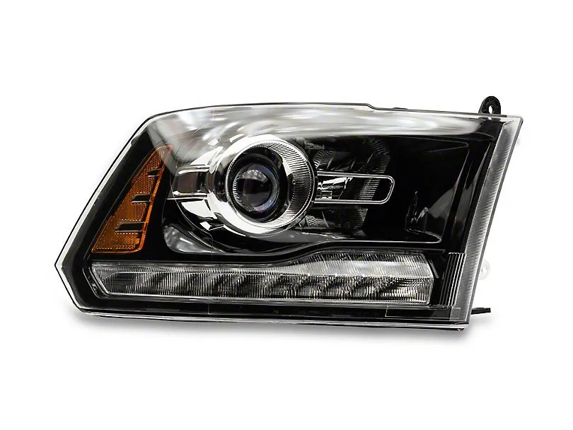 Raxiom Projector Headlights Dodge Ram 1500 Factory Halogen (09-18) [OE-Style] w/ LED Halo & Switchback Turn Signals